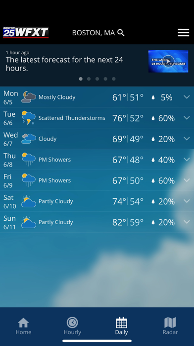 Boston 25 Weather Screenshot