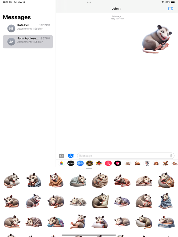 Screenshot #4 pour Sleeping Opossum Stickers