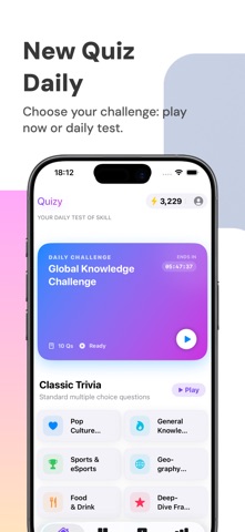 Quizy: Daily Trivia Games iPhone screenshot