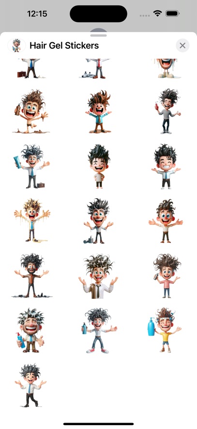 Hair Gel Stickers