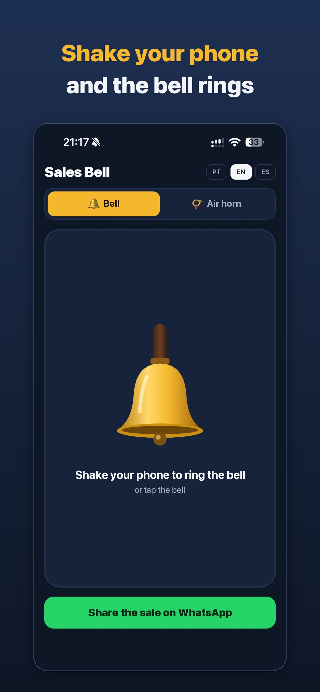 Screenshot 1 of Sales Bell: Celebrate Deals