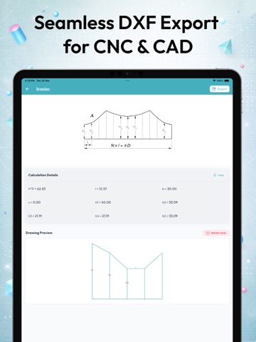 Flat Pattern Bend Calculator iPad screenshot