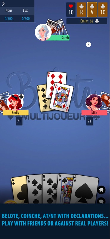 Belote & Coinche Multiplayer screenshot 3