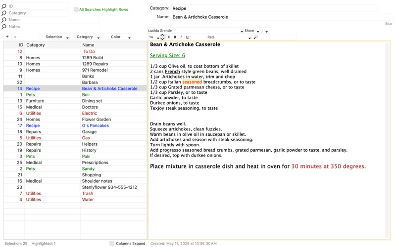 EasyCardFile app screenshot