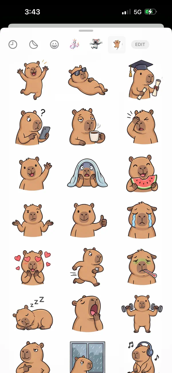 Screenshot #1 pour Chill Capybaras Stickers