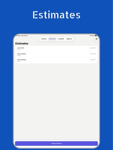 Estimate & Invoice Maker App iPad screenshot