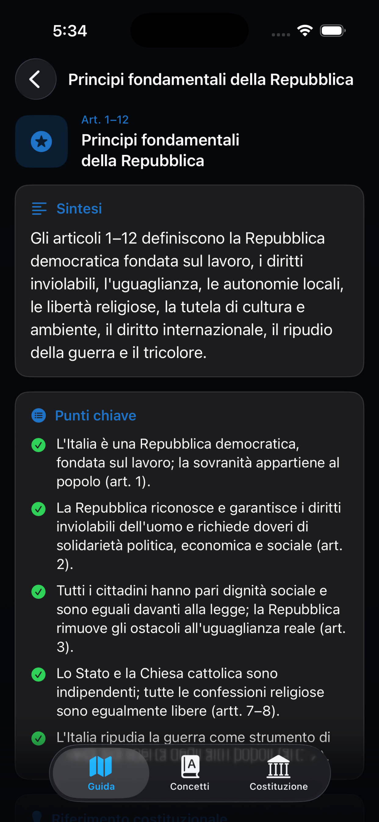 Costituzione d'Italia screenshot 6