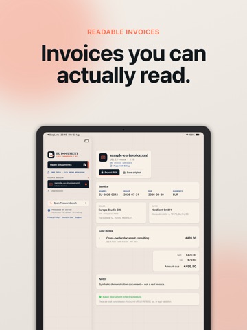 P7M, XML & EU Invoice Viewer iPad screenshot