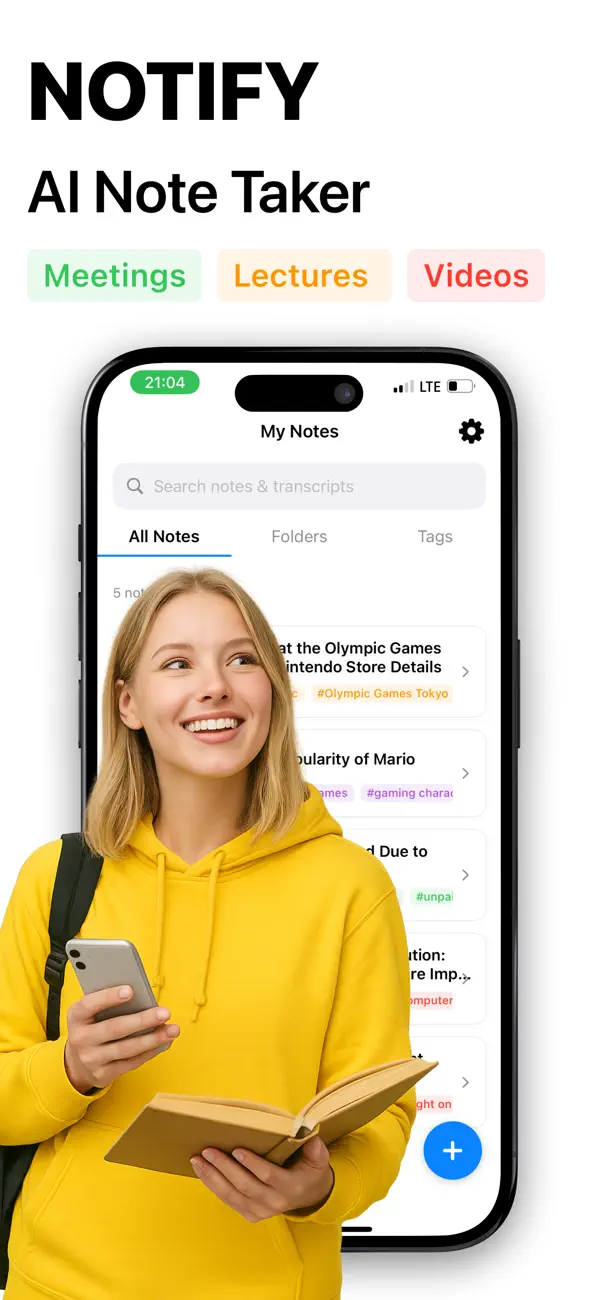 #1. Notify - AI Note Taker (iOS) By: Appios Bilisim