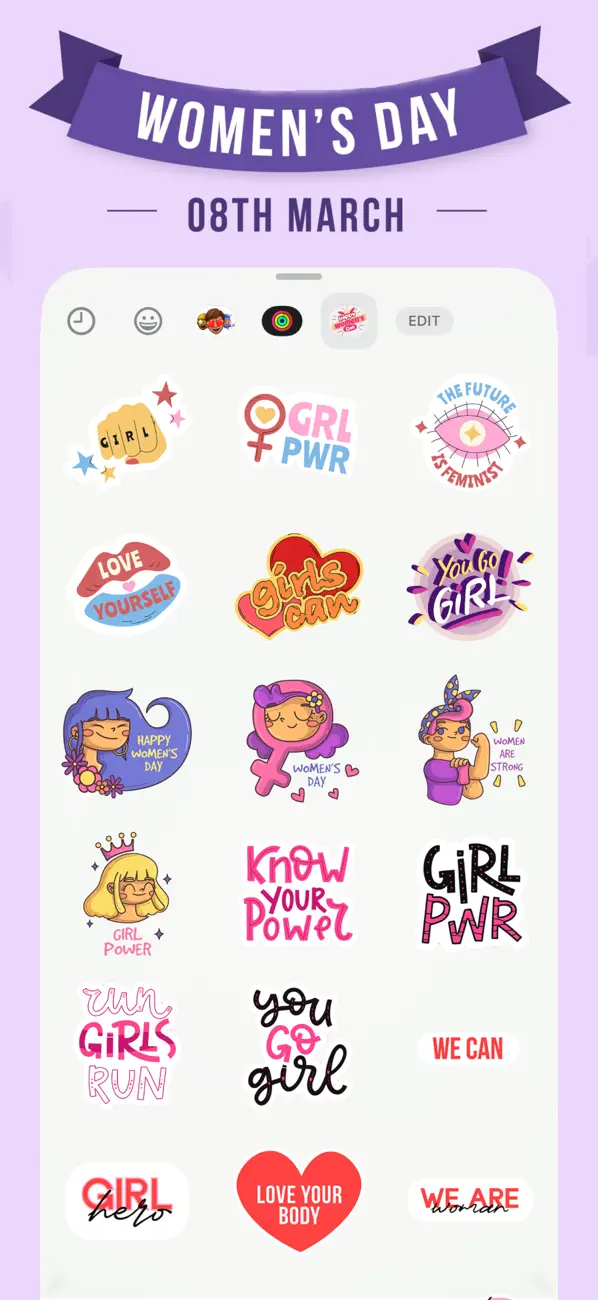 Screenshot #2 pour Women's Day Stickers - Go Girl