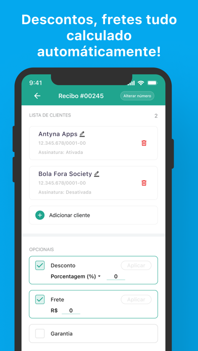 Recibo de Pagamento Orçamento Screenshot