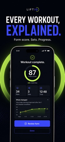 LiftIQ: AI Rep Counter iPhone screenshot