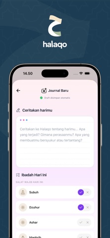 Halaqo: Azan & AI Journaling screenshot
