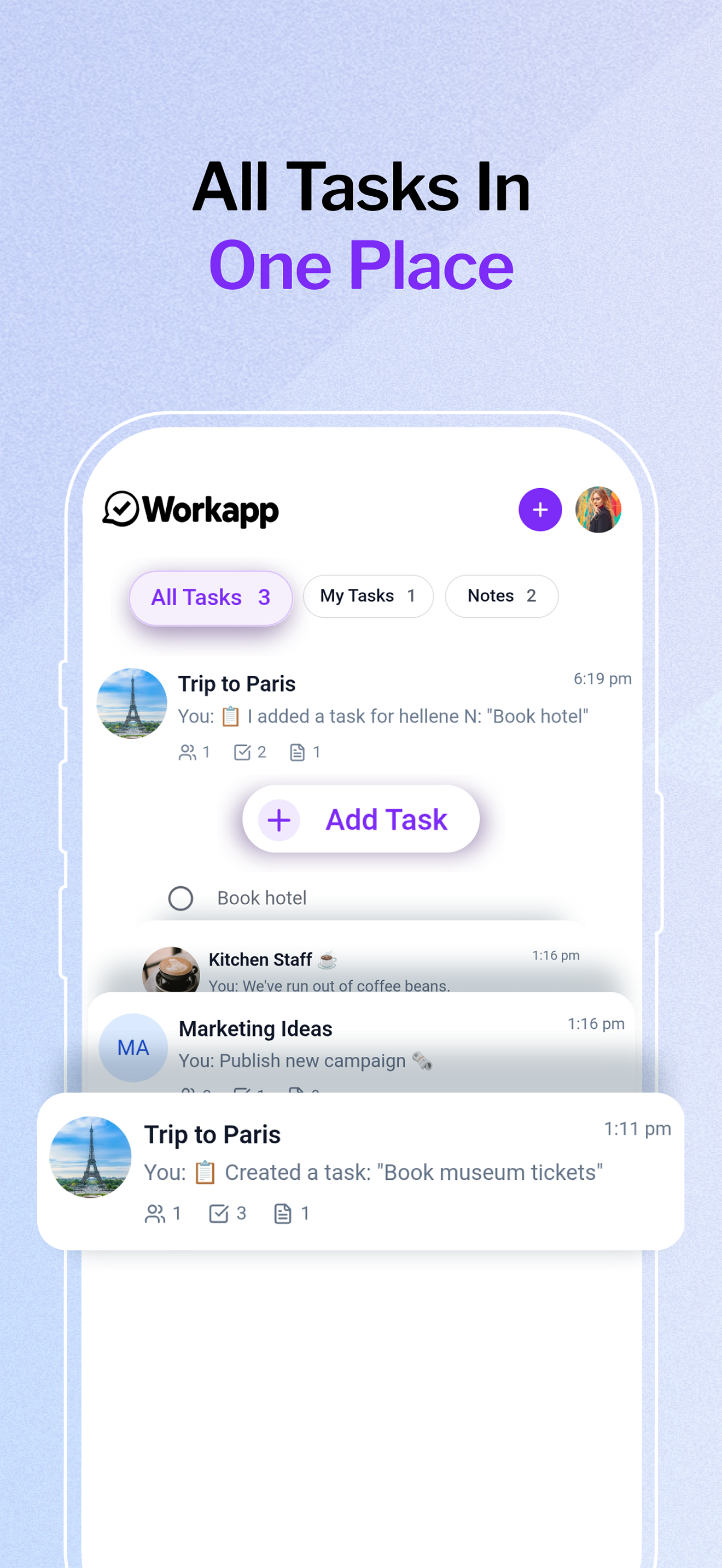 Workapp: Tasks, Chat & Notes