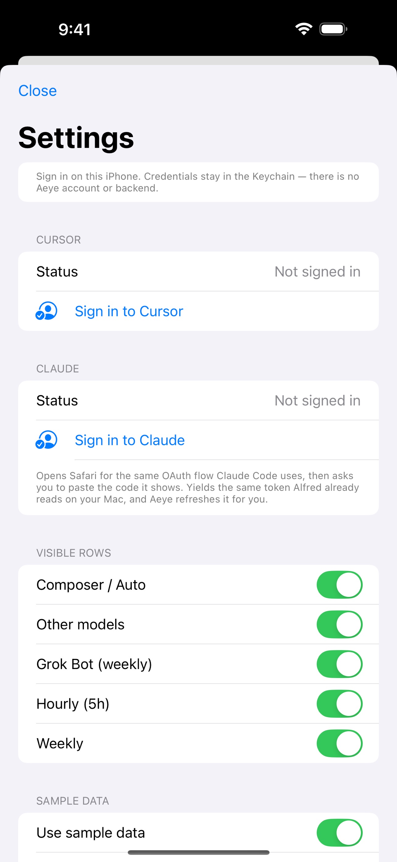 Screenshot 3 of Aeye — Usage Meter