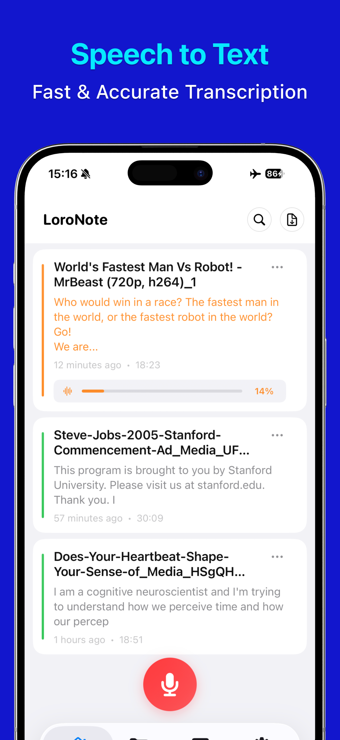 LoroNote - AI Transcribe