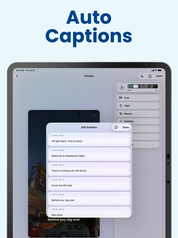 Clipolette: AI Clips, Captions iPad screenshot
