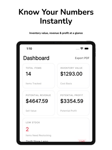 Inventory Tracker - StockSnap iPad screenshot