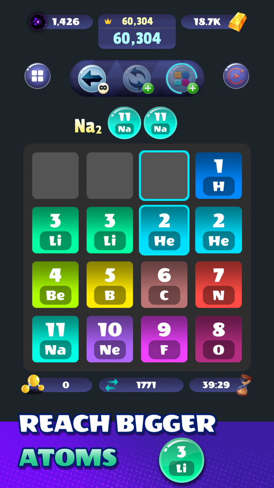 #3. Atomic Tiles: Merge Puzzle (iOS) By: Guillermo Sanchez de Molina Hernandez