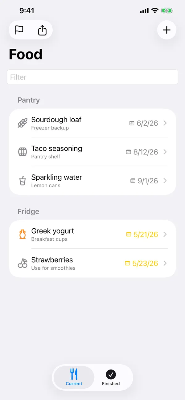 Screenshot #1 pour Pantry Dates