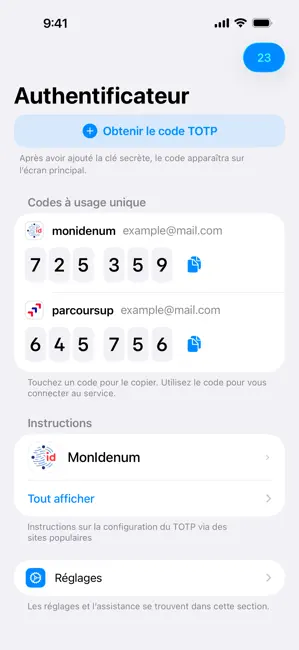 TOTP Authenticator iPhone screenshot 1