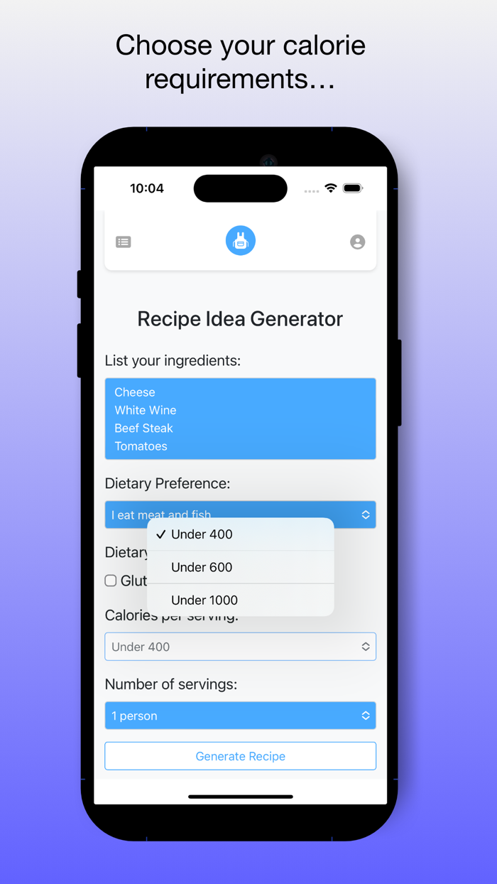 AI Recipe Ideas Wizard
