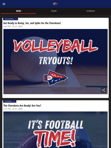 South-Doyle Athletics iPad screenshot