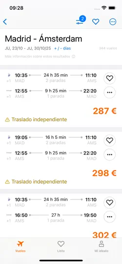 Captura de pantalla de Idealo Flights: Cheap Tickets en iPhone 2