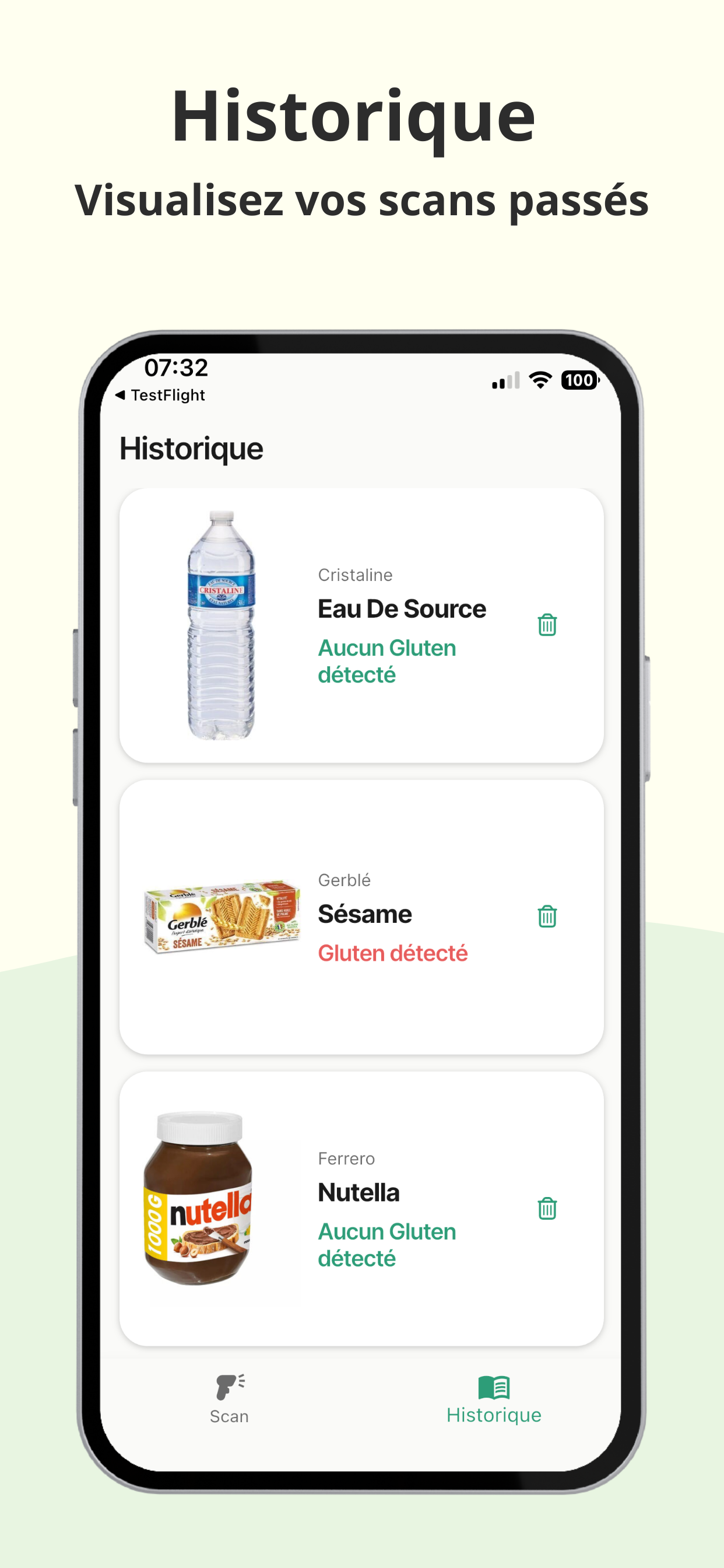 Scanner Sans Gluten - Nutrixe