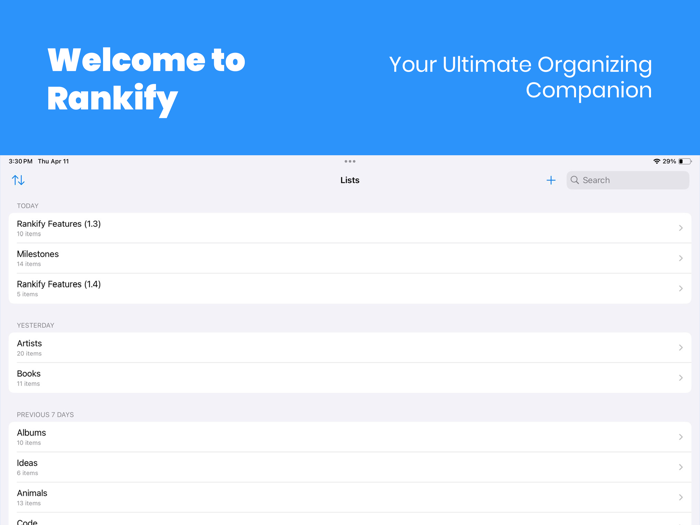 Rankify Rank Your Lists
