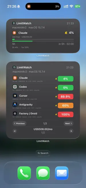 LimitWatch screenshot 2