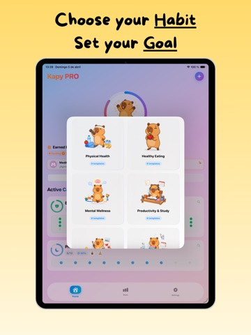 Habit Tracker & Capybara: Kapy iPad screenshot