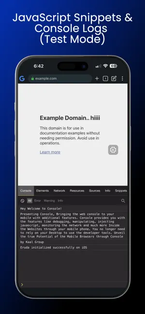 Eruda Browser Console iPhone screenshot 2