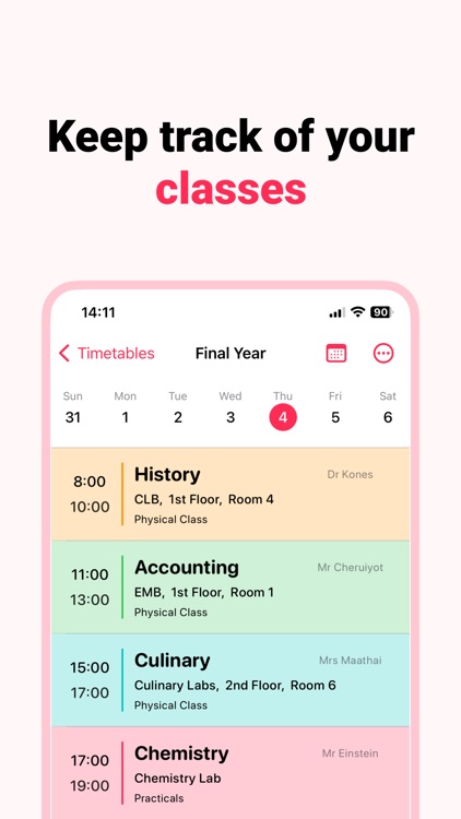 Assignment Tracker: Timetable