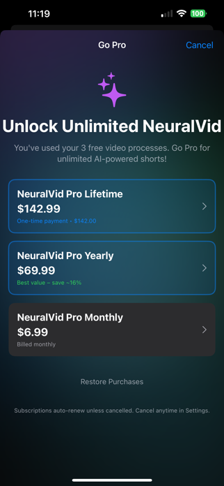NeuralVid - Smartest Editor Screenshot 6 of 10