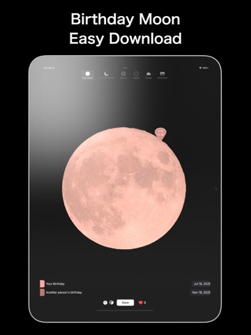 Birthday Moon iPad screenshot