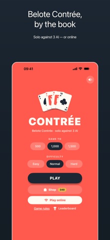 Contrée — Belote Card Game iPhone screenshot
