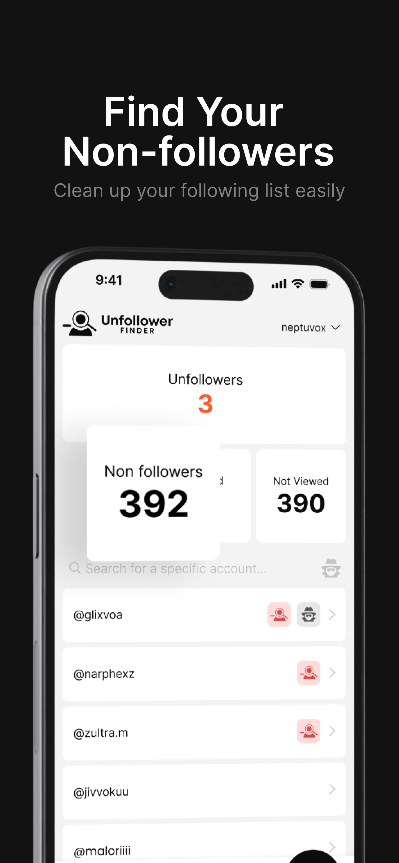 Unfollower Finder - Tracker