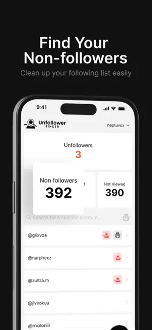 Unfollower Finder - Tracker screenshot 3