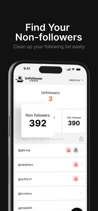 Unfollower Finder - Tracker Screenshot 3 of 5