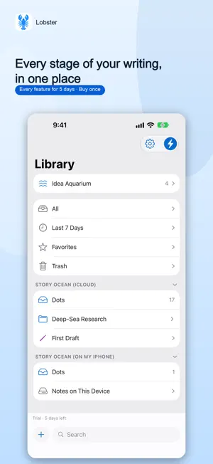 Lobster: Writing App screenshot 1