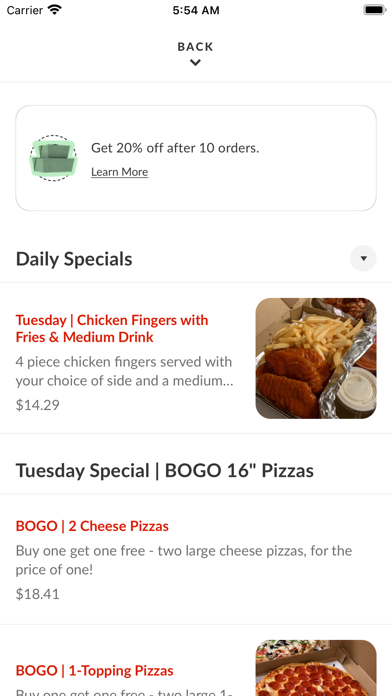 Boston Pizza Vegas iPhone screenshot 3 - Food & Drink app