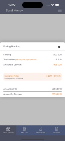 Money2India (Europe) iPhone screenshot