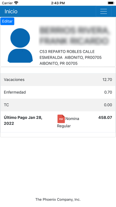 Monet HR Empleado Screenshot