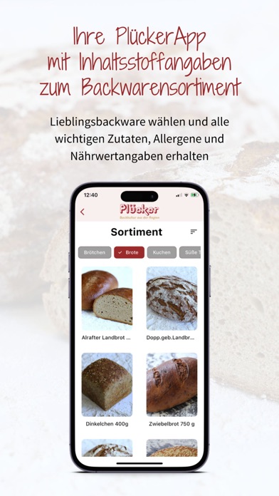 Plücker Bäckerei Screenshot