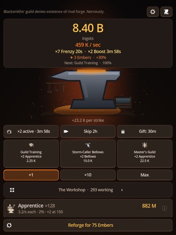 Idle Forge iPad screenshot