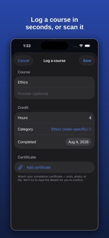 Certolino: CE Renewal Tracker Screenshot 5 of 6