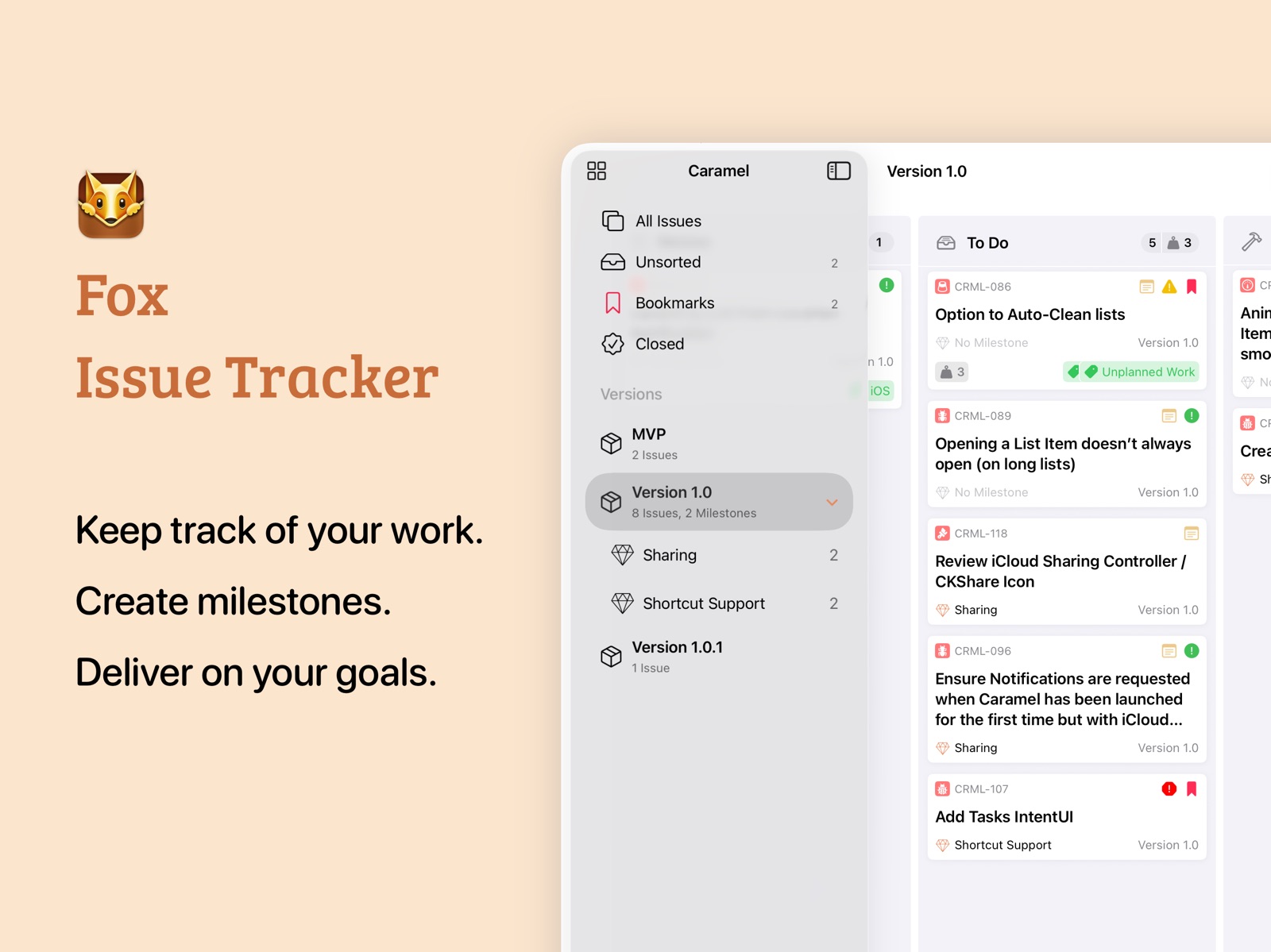 Fox Issue & Project Tracking ipad screenshot 1