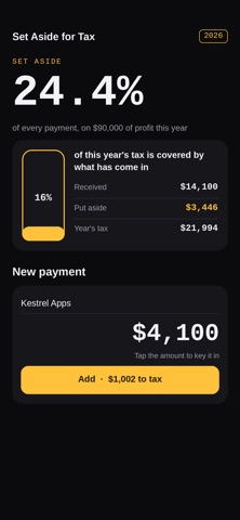 Set Aside for Tax iPhone screenshot