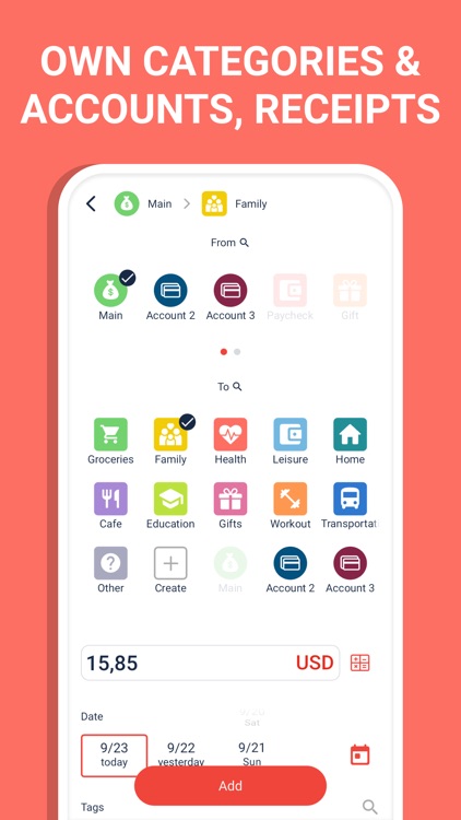 Budget: expense tracker, money